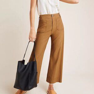 Maeve by Anthropologie Colette wide leg pants in terra cotta/brown size 31
